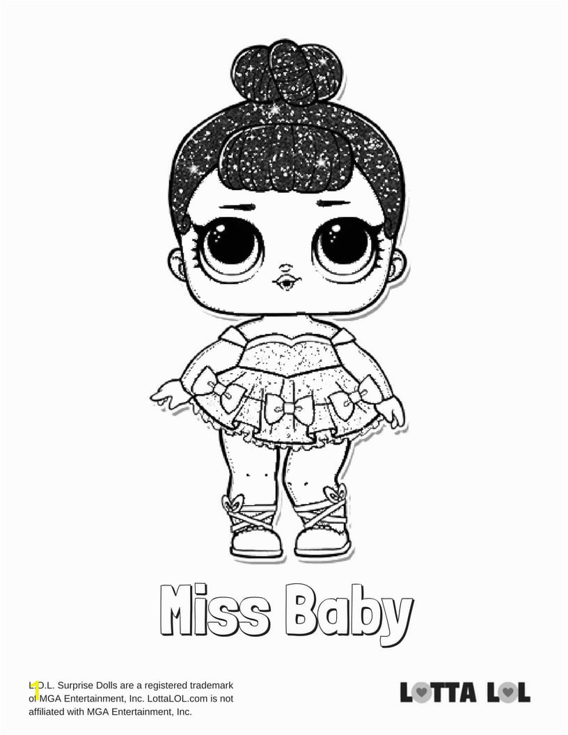 miss baby glitter coloring page