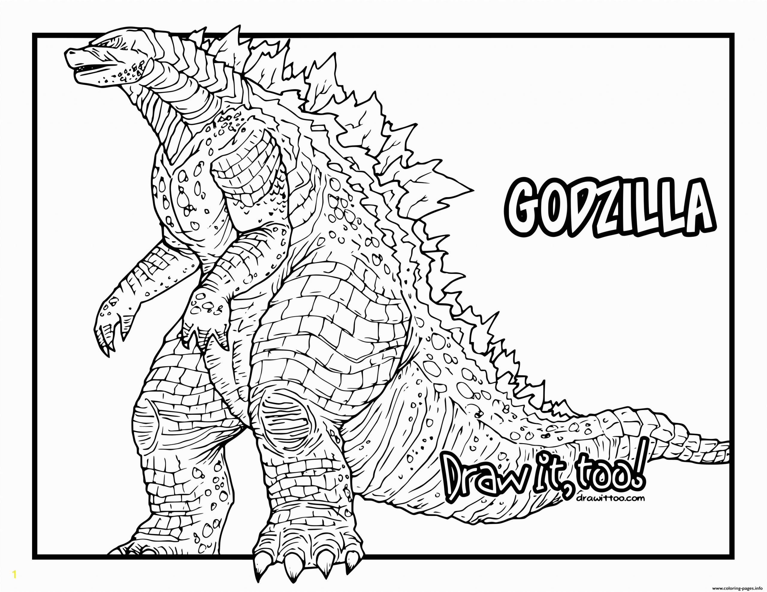 Godzilla King Of the Monsters Coloring Pages 2019 Godzilla An Enormous Destrructive Coloring Pages Printable