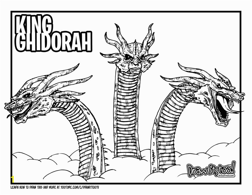 how to draw king ghidorah godzilla king of the monsters drawing tutorial