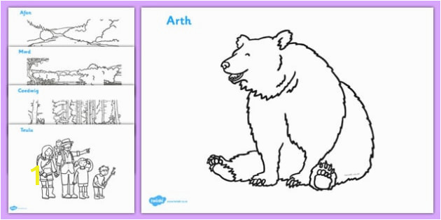 t t 4087 bear hunt colouring sheets welsh