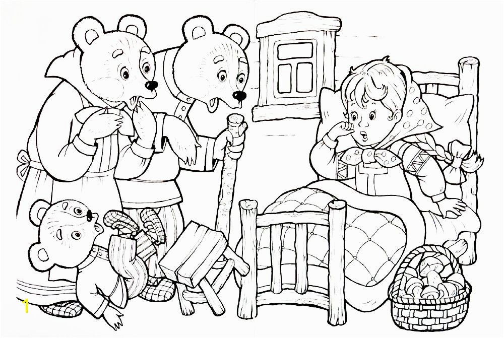 goldilocks and 3 bears coloring pages