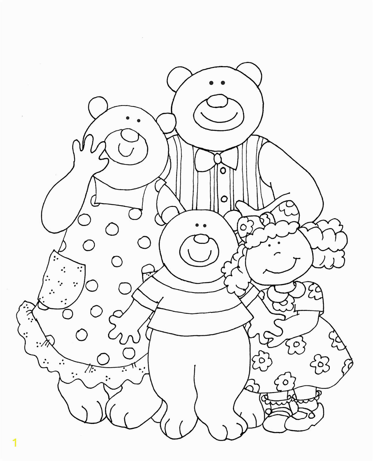 Goldilocks and the Three Bears Coloring Page Goldilocks and the Three Bears Mask Templates Sketch