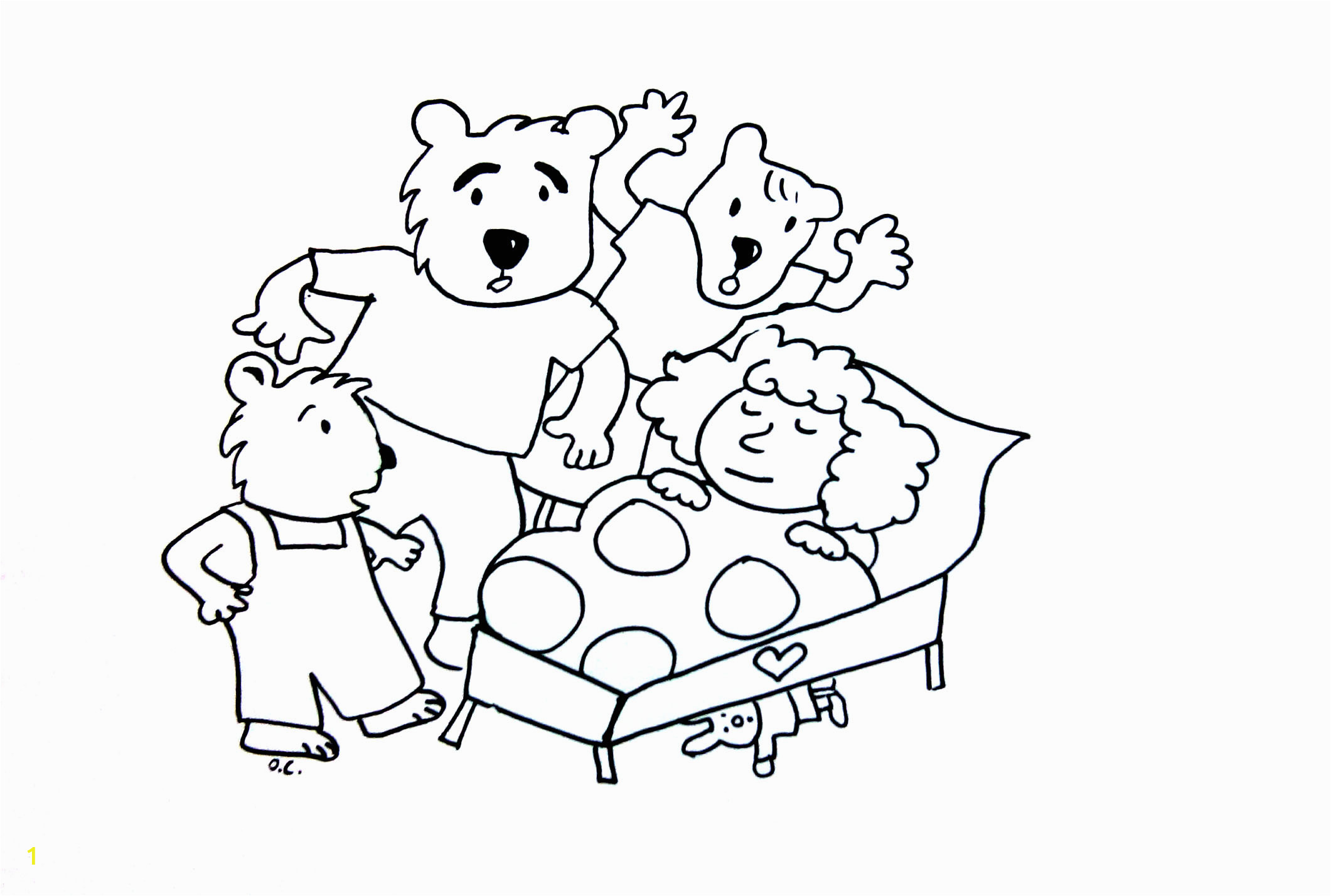 image=kids fairy tales coloring Goldilocks and the tree bears 1