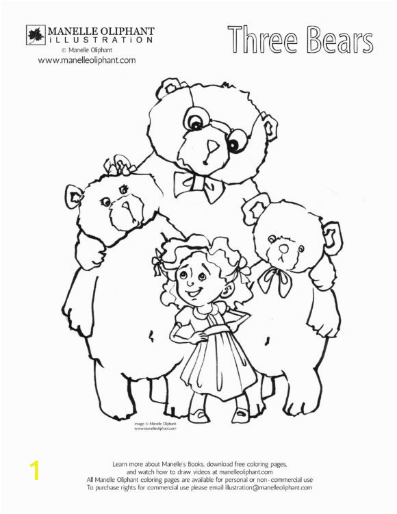 fair goldilocks and the three bears color page