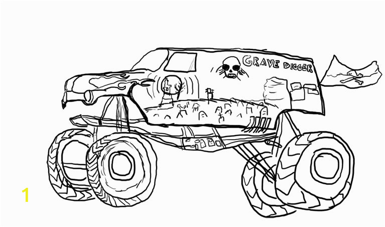 grave digger monster truck coloring pages