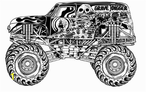monster truck grave digger coloring page