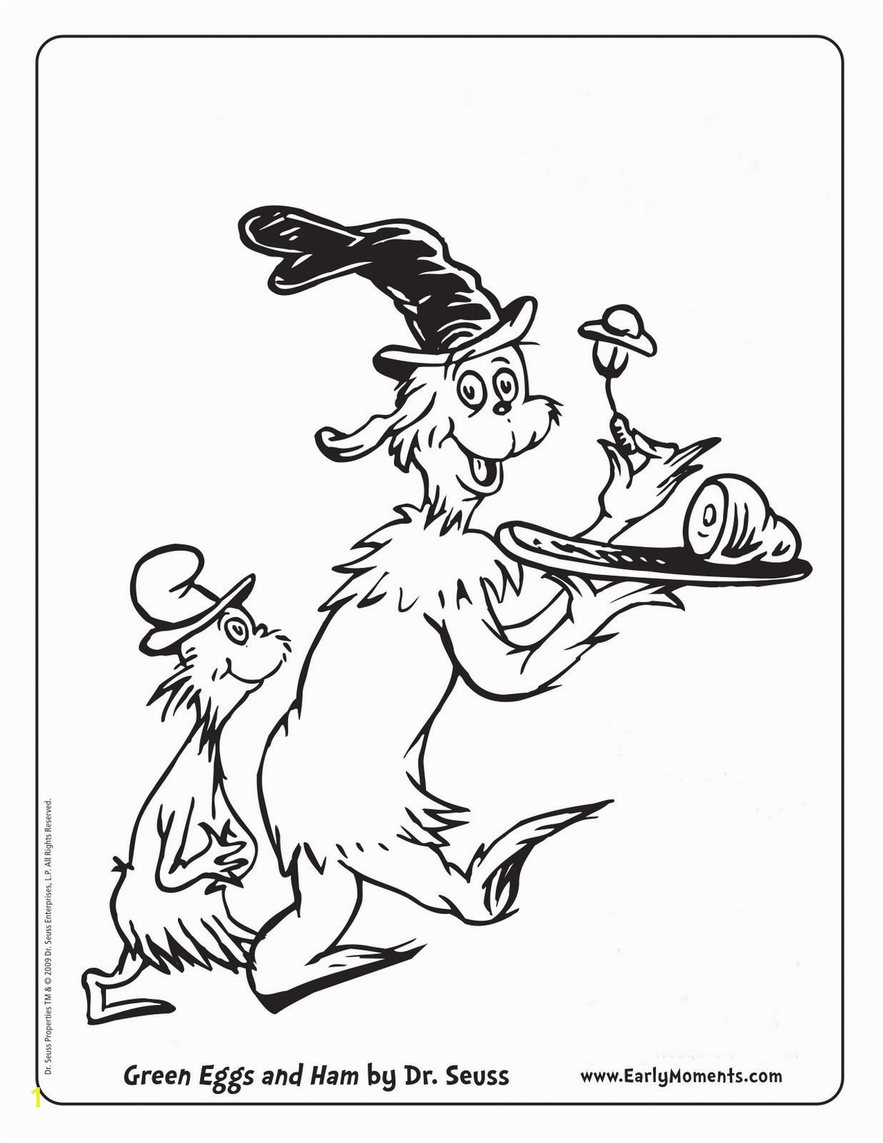Green Eggs and Ham Coloring Pages Green Eggs and Ham Coloring