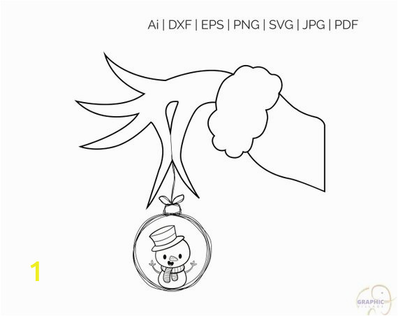 Grinch Hand Holding ornament Coloring Page Pin On Products