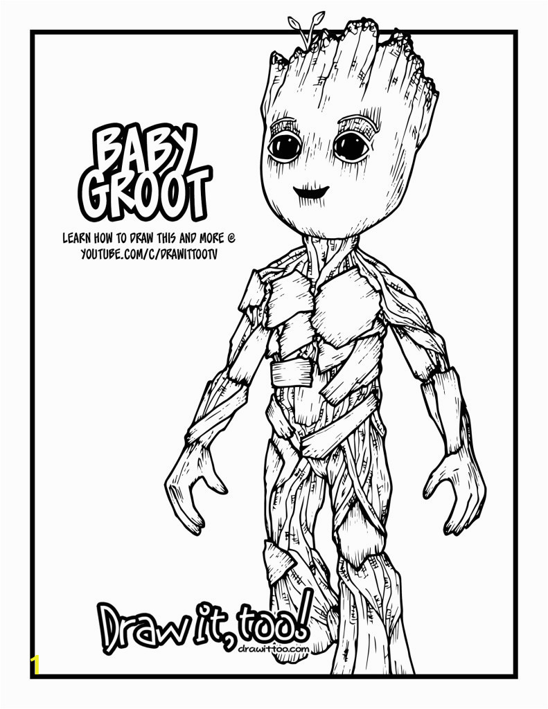 baby groot guardians of the galaxy vol 2 drawing tutorial