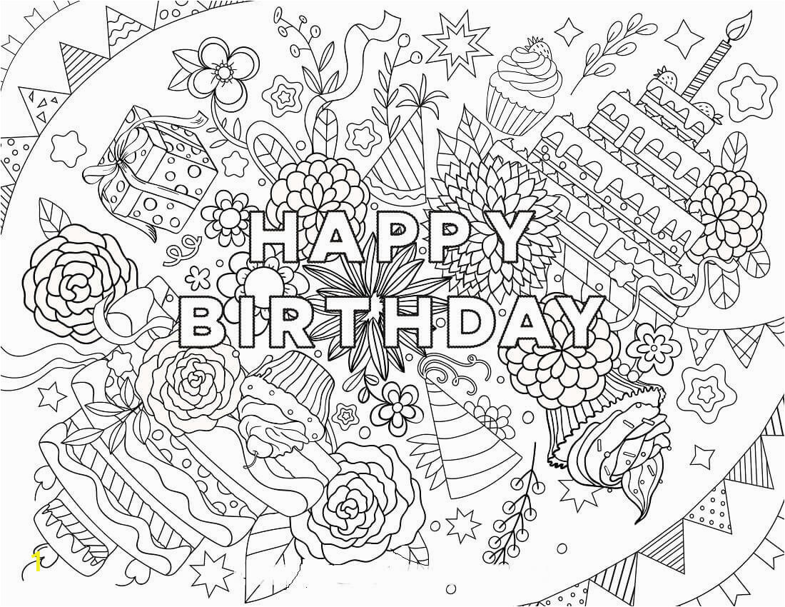 Happy Birthday Coloring Pages for Adults 25 Free Printable Happy Birthday Coloring Pages