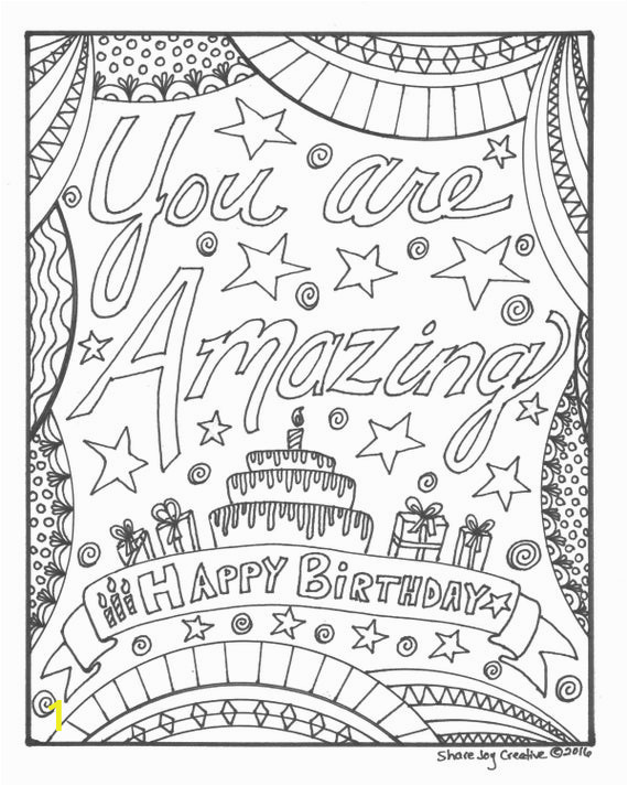 happy birthday coloring pages for adults