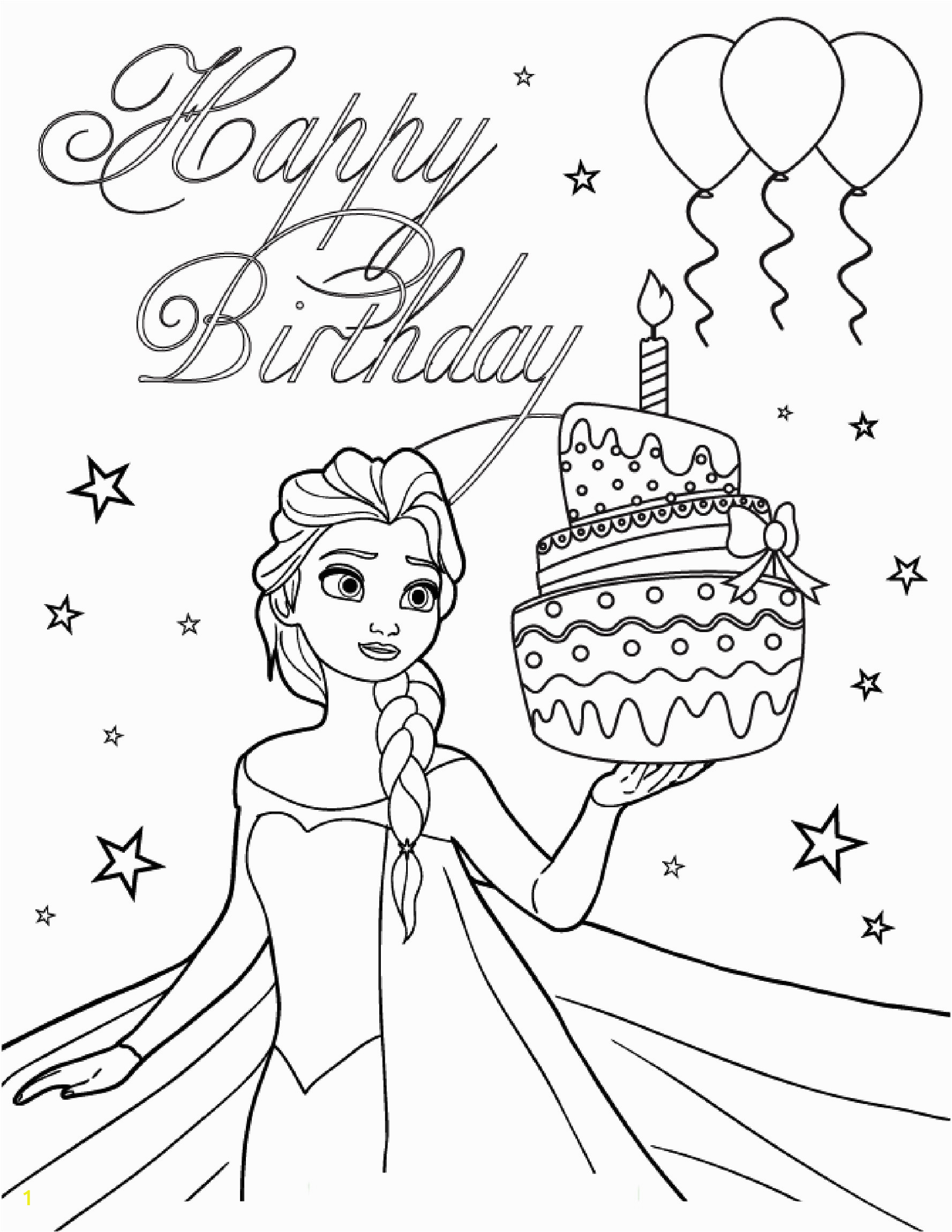 happy birthday coloring pages to print