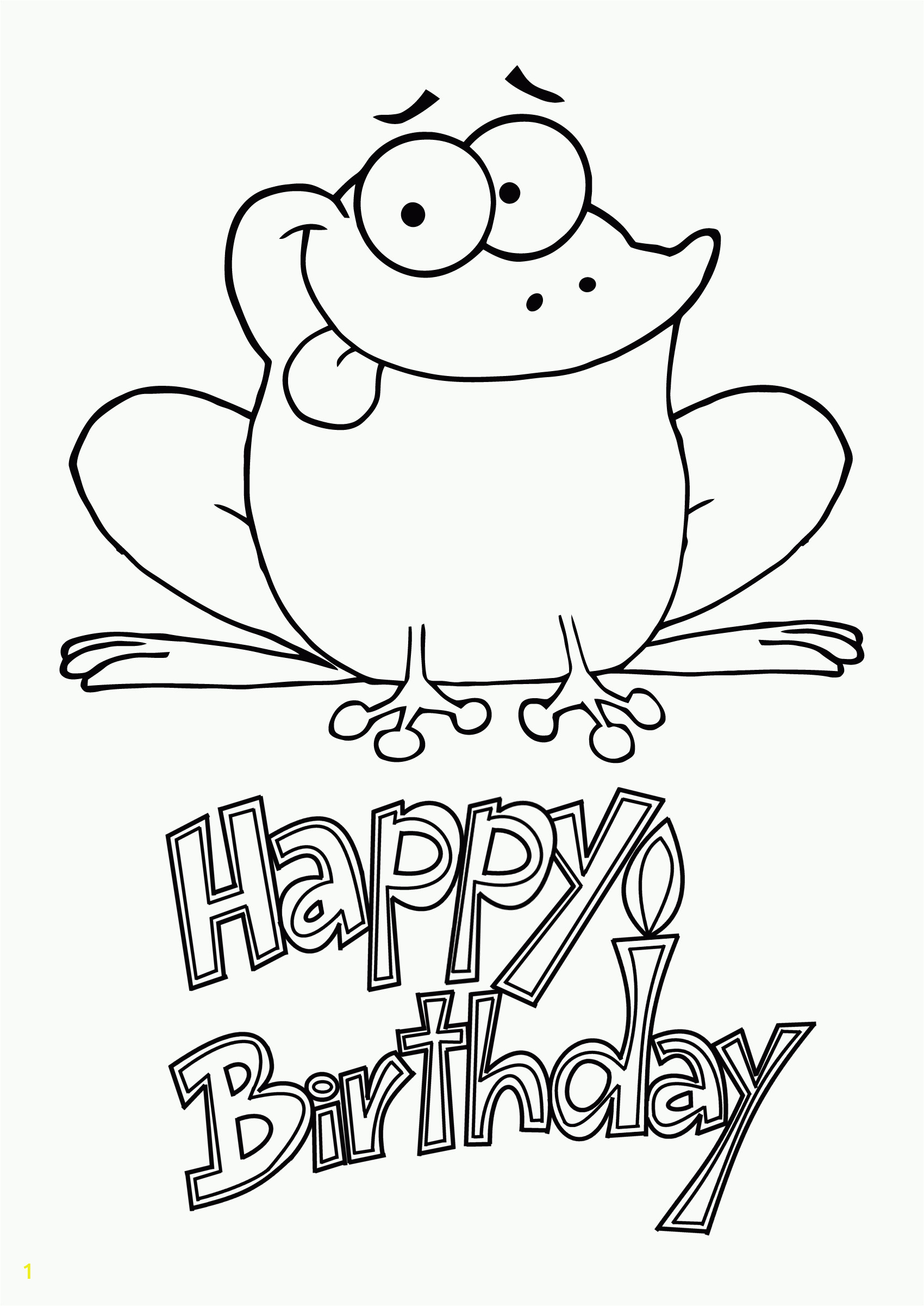 happy birthday coloring pages with frogs