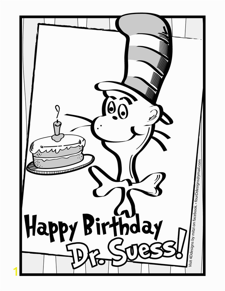 Happy Birthday Dr Seuss Coloring Pages Dr Seuss Birthday Coloring Sheet Coloring Pages