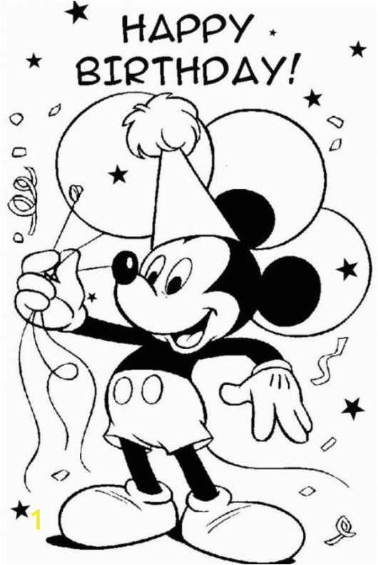 Happy Birthday Mickey Mouse Coloring Pages Free Printable Happy Birthday Coloring Pages for Kids