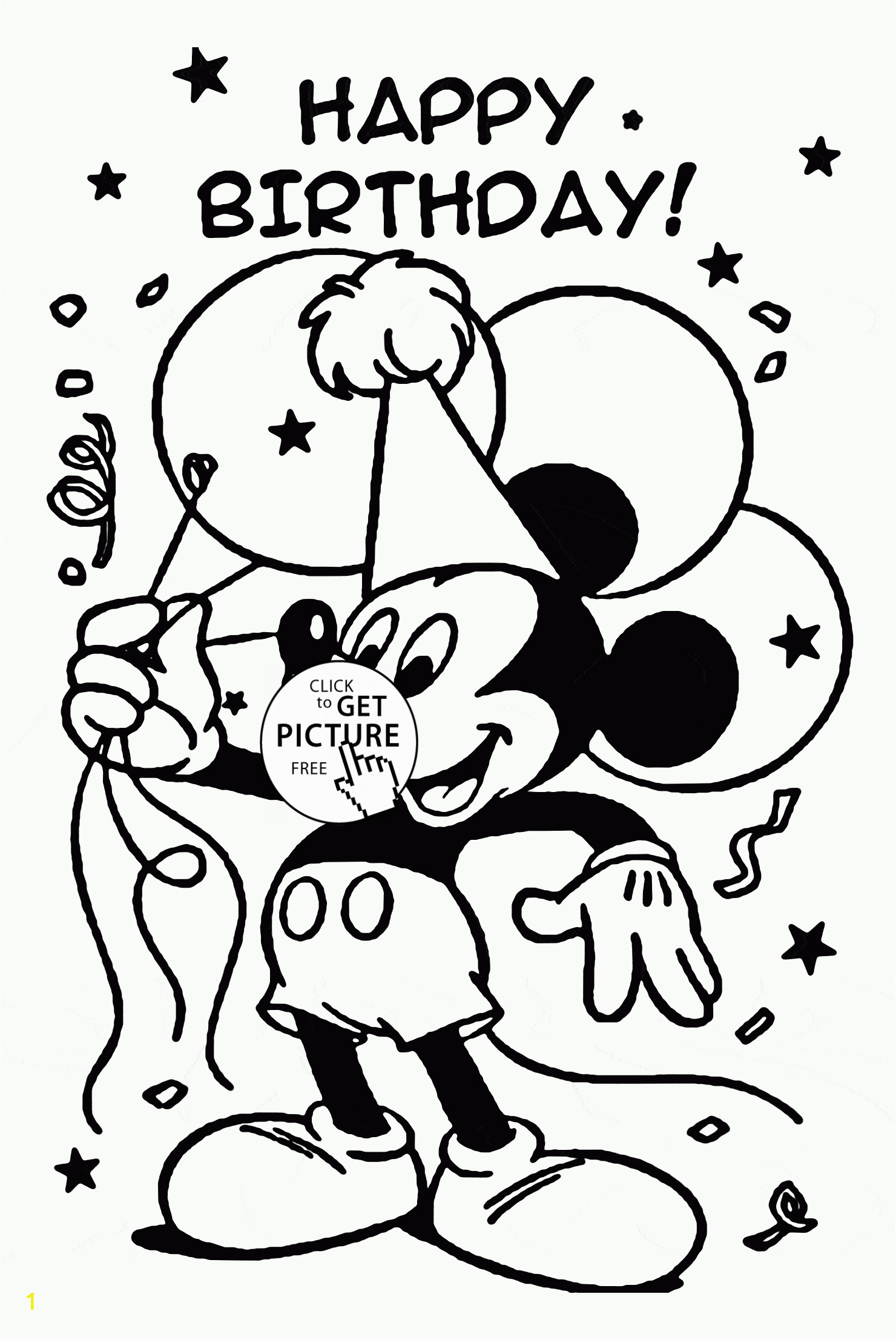 Happy Birthday Mickey Mouse Coloring Pages Mickey and Happy Birthday Coloring Page for Kids Holiday