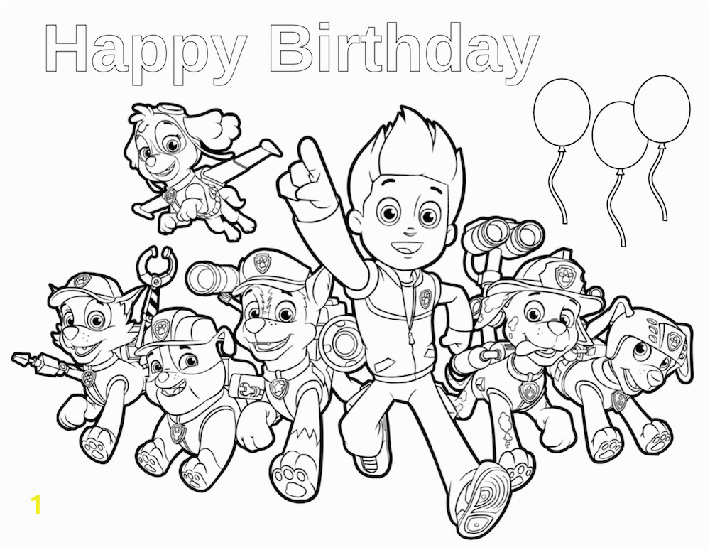 Happy Birthday Paw Patrol Coloring Pages Paw Patrol Birthday Happy Birthday Coloring Page