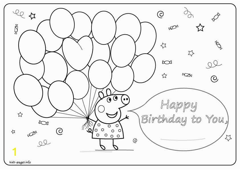 peppa pig happy birthday coloring page