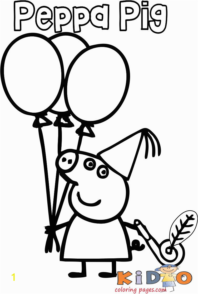 peppa pig happy birthday coloring pages