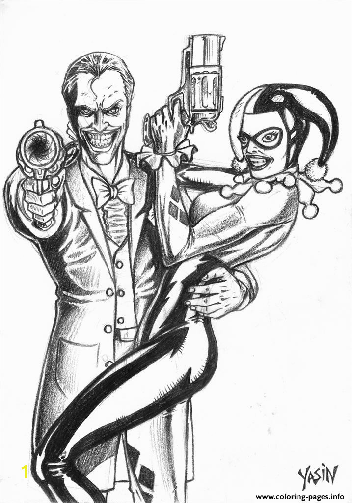 joker and harley quinn by yasinyayli harley quinn printable coloring pages book