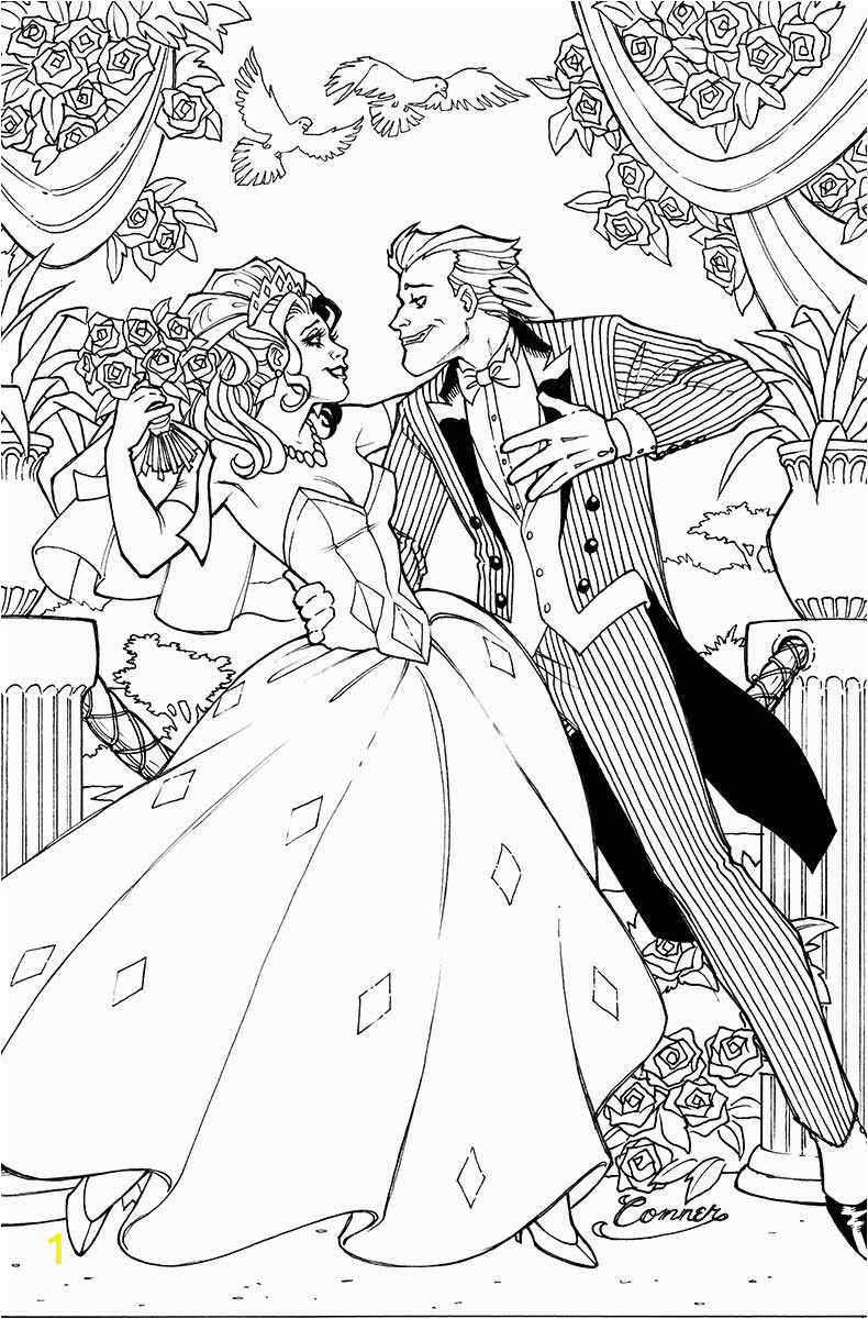 Harley Quinn and Joker Coloring Pages for Adults Joker and Harley Quinn Coloring Pages at Getdrawings