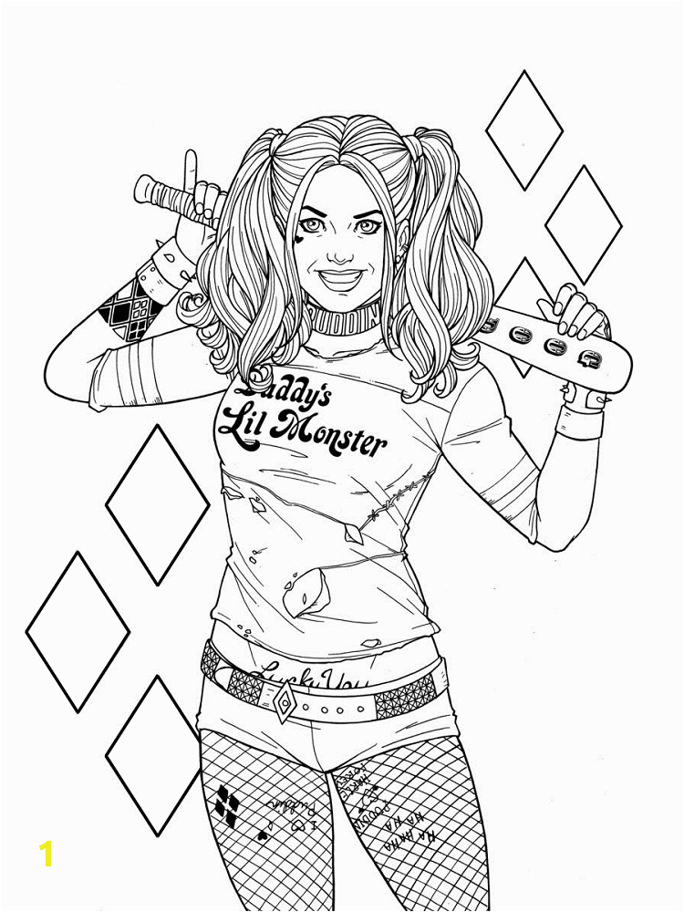 harley quinn coloring pages