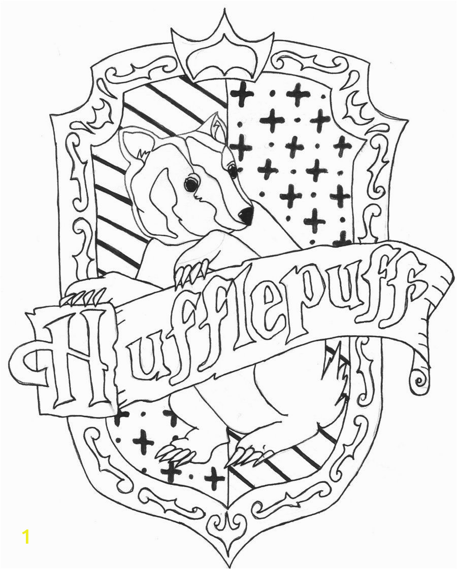 Harry Potter House Crests Coloring Pages Hufflepuff Crest