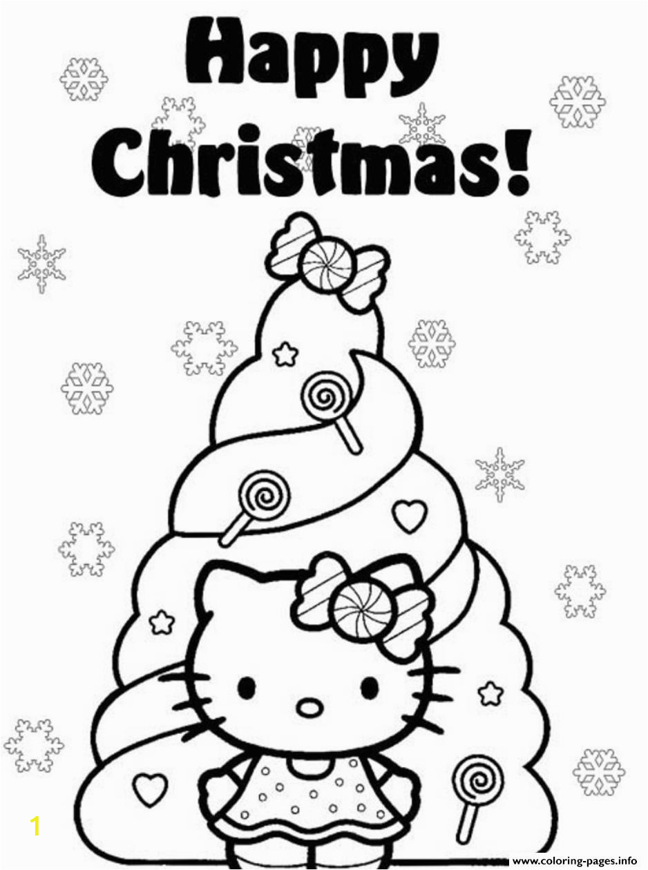 Hello Kitty Christmas Coloring Pages Free Happy Christmas Hello Kitty S Christmas Tree 0e4e Coloring