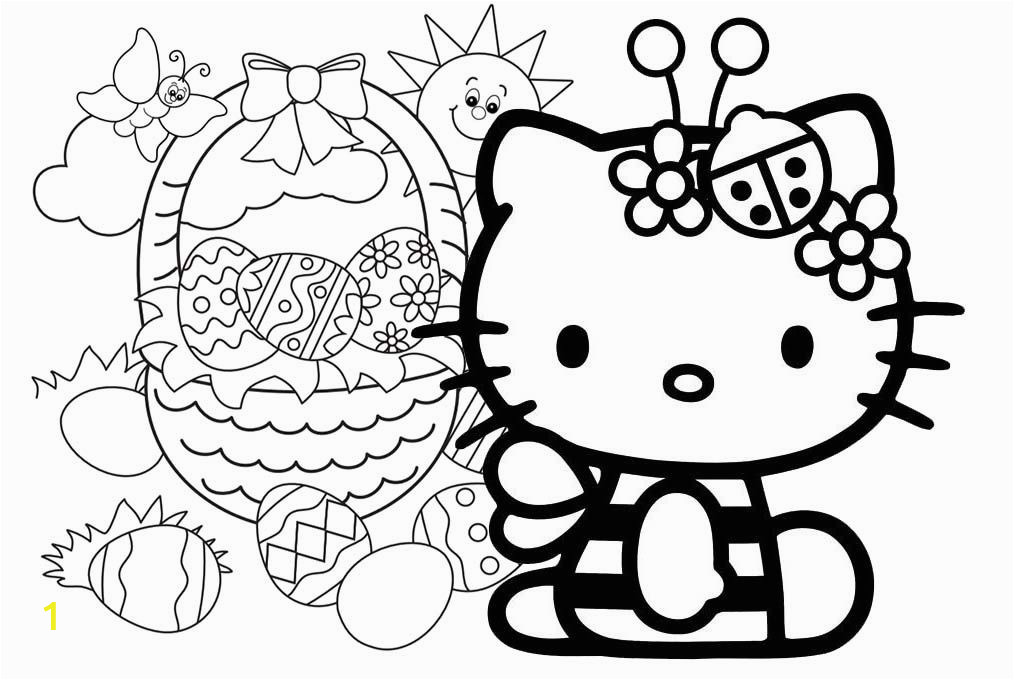 hello kitty coloring pages easter