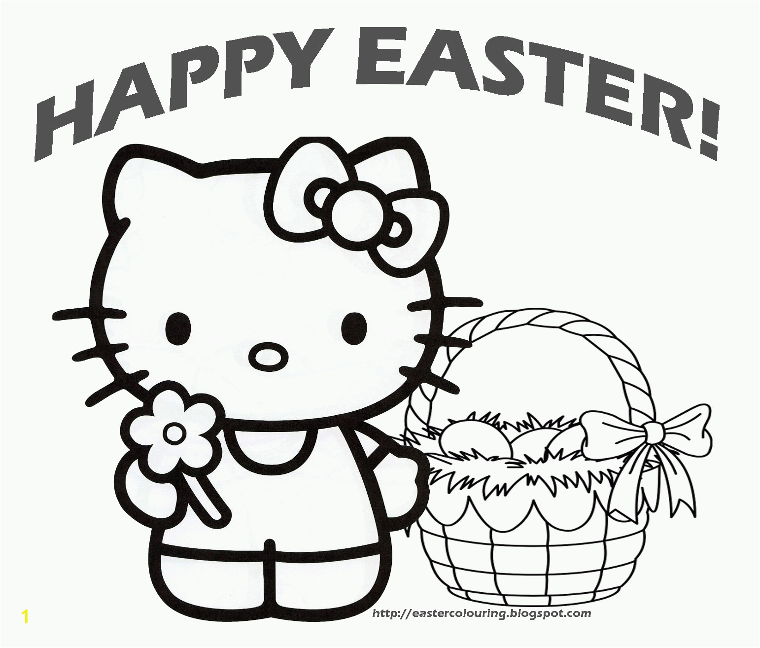 hello kitty coloring pages easter