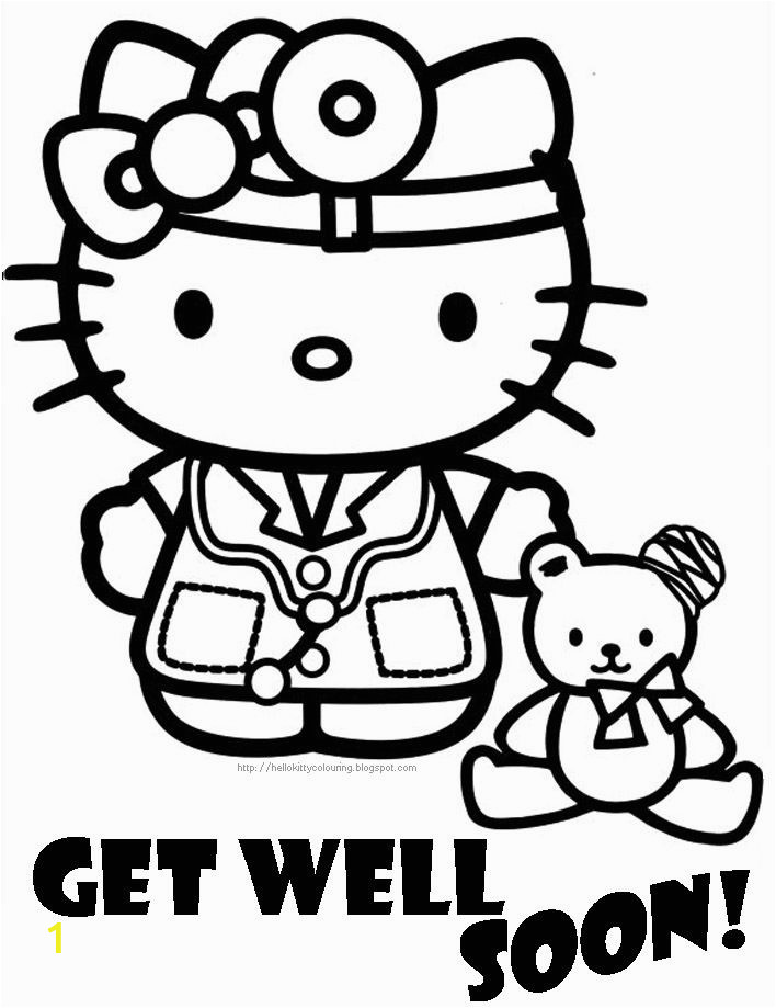 Hello Kitty Get Well soon Coloring Pages Get Well soon Coloring Pages to and Print for