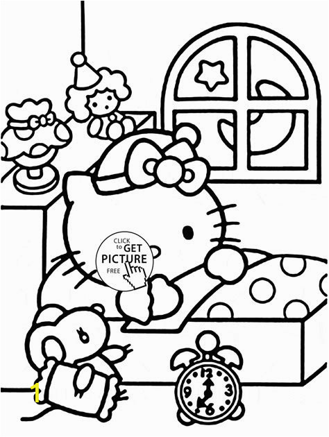 hello kitty well soon coloring pages