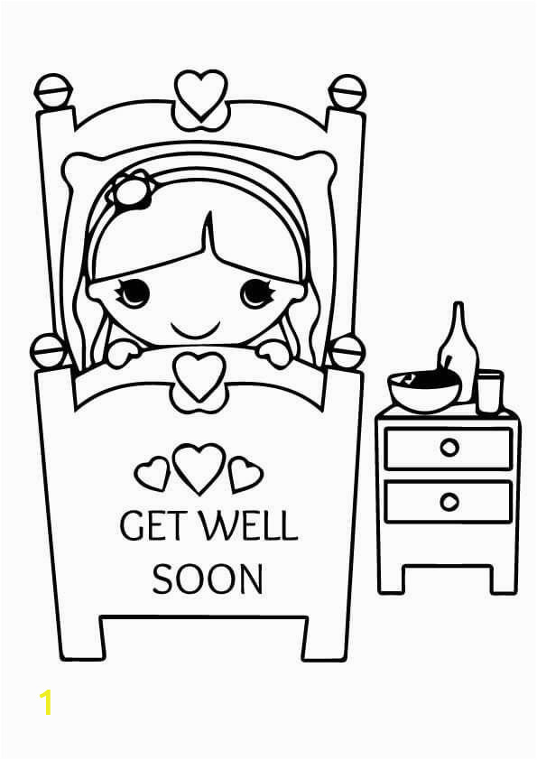 hello kitty well soon coloring pages