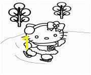 hello kitty christmas ice skating printable coloring pages book 9972