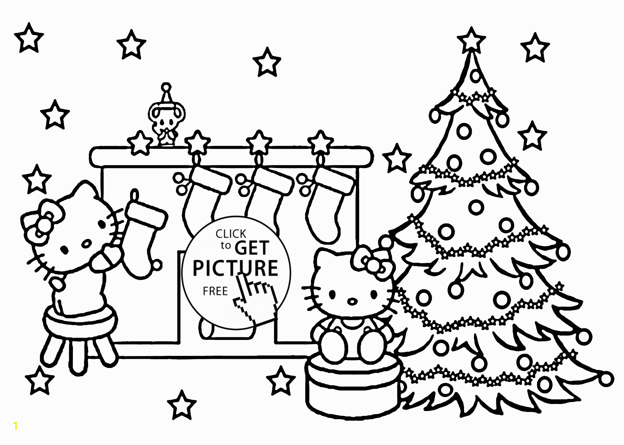 christmas hello kitty coloring pages for kids printable free