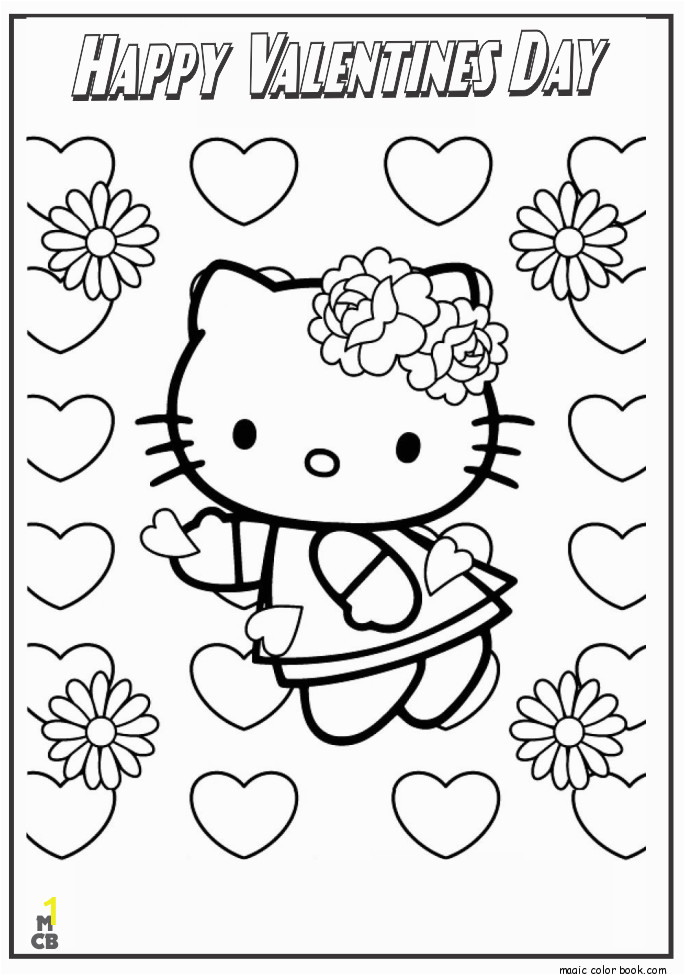 free printable hello kitty valentine coloring pages