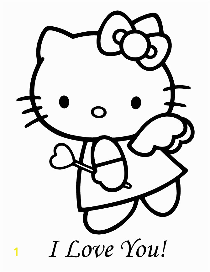 hello kitty valentine coloring pages