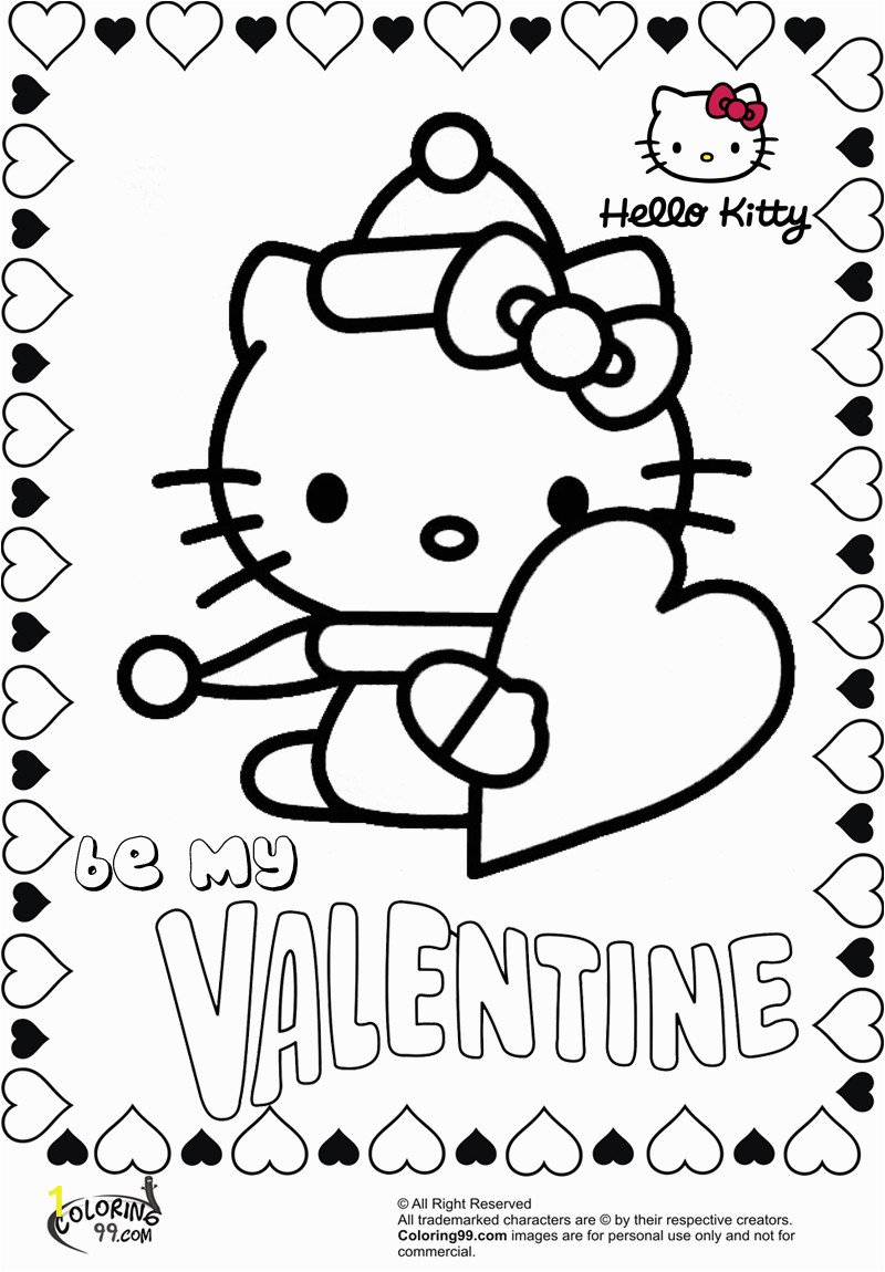 Hello Kitty Valentines Day Coloring Pages Hello Kitty Valentine Coloring Pages