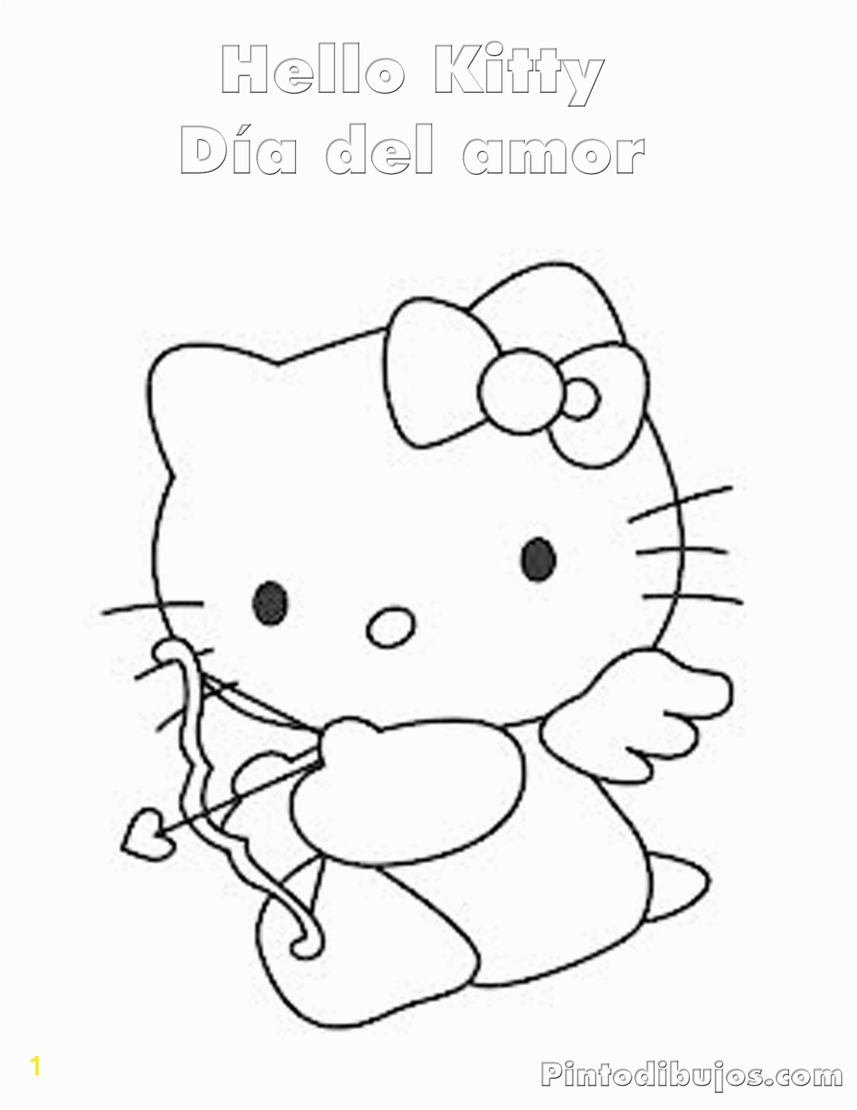 hello kitty valentines day coloring