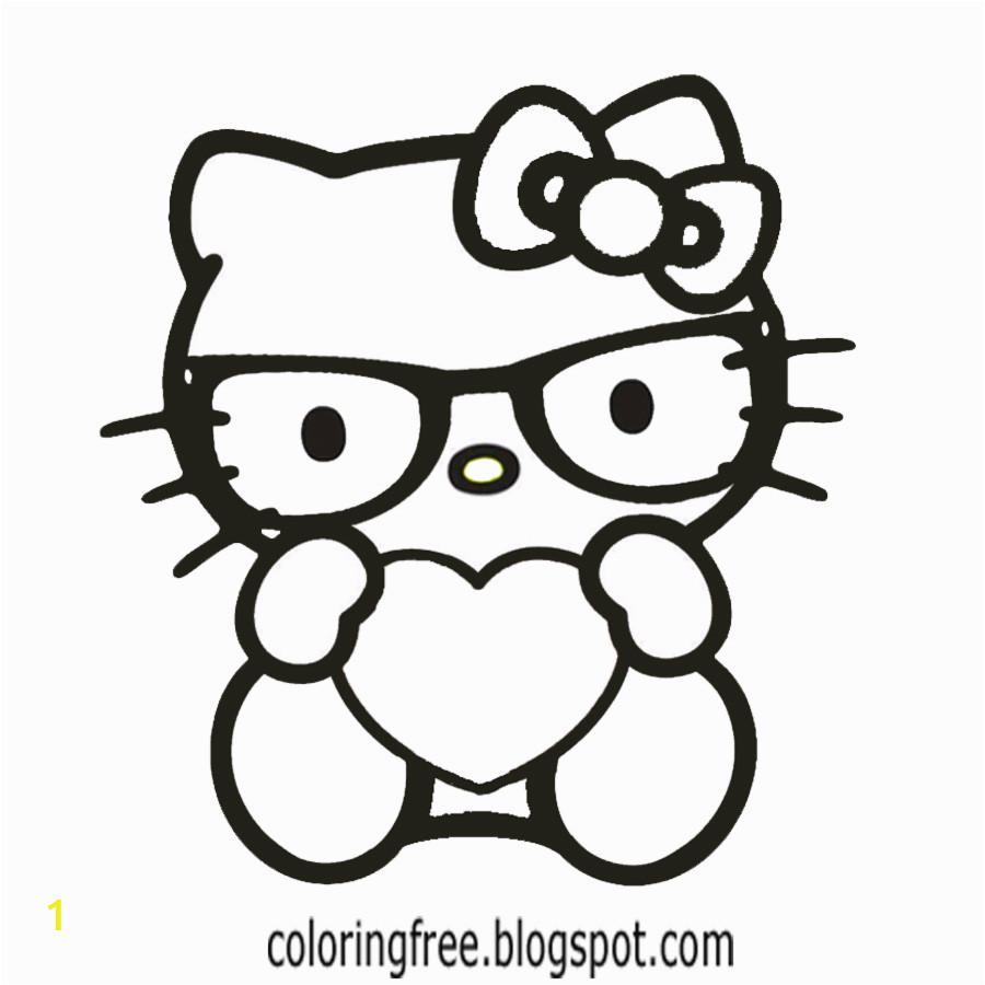 Hello Kitty with Glasses Coloring Pages Free Coloring Pages Printable to Color Kids