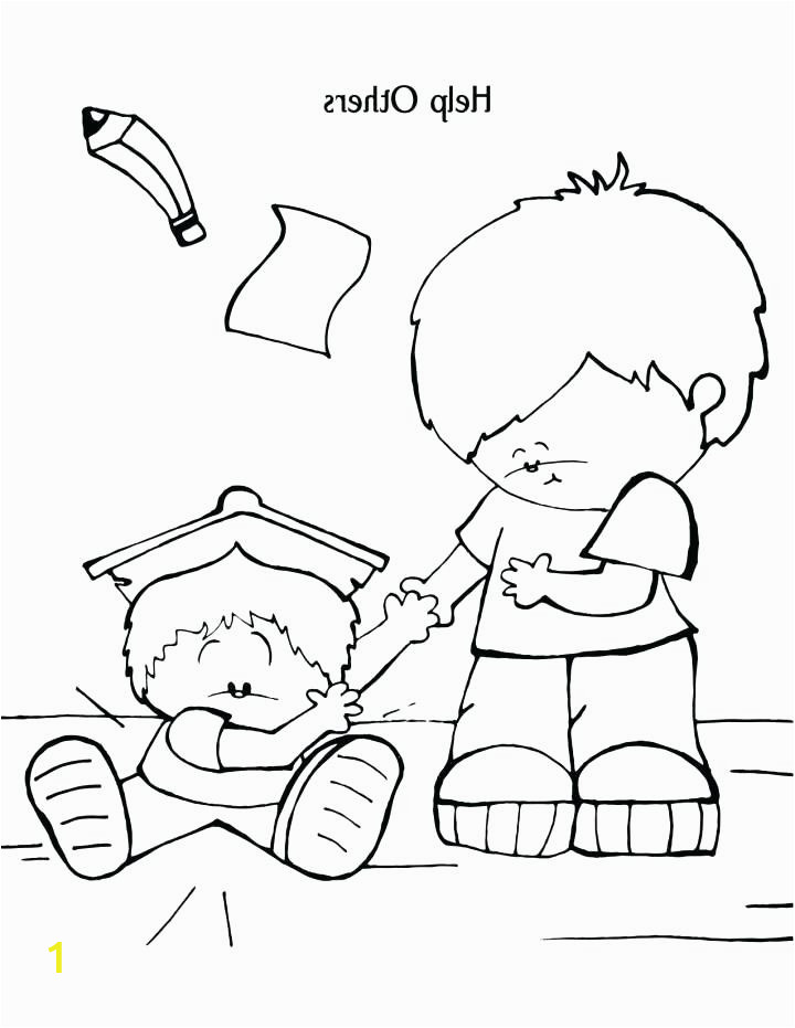 children helping others coloring pages