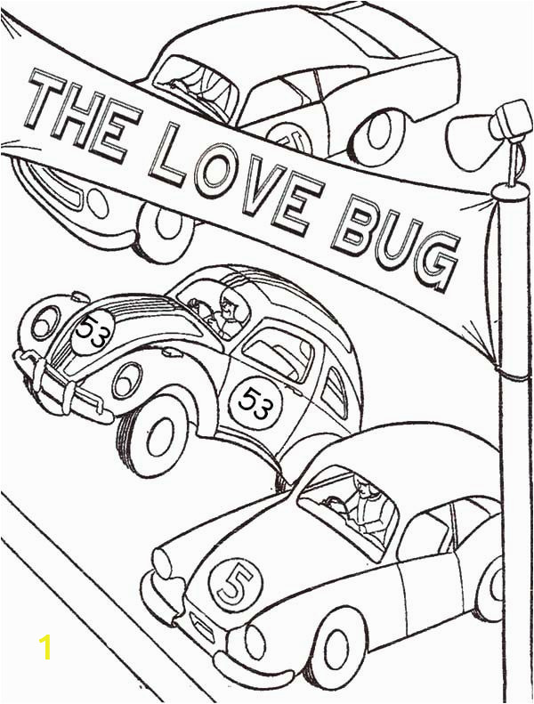 herbie love bug beetle car coloring pages