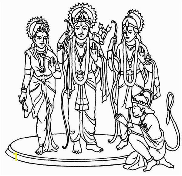 Hindu Gods and Goddesses Coloring Pages Hindu God and Goddess In Diwali Coloring Page Netart