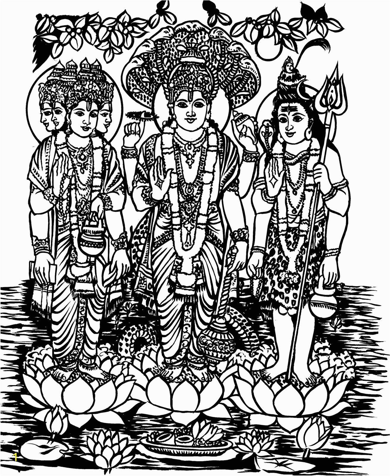 Hindu Gods and Goddesses Coloring Pages Hindu Mythology Gods and Goddesses – Printable