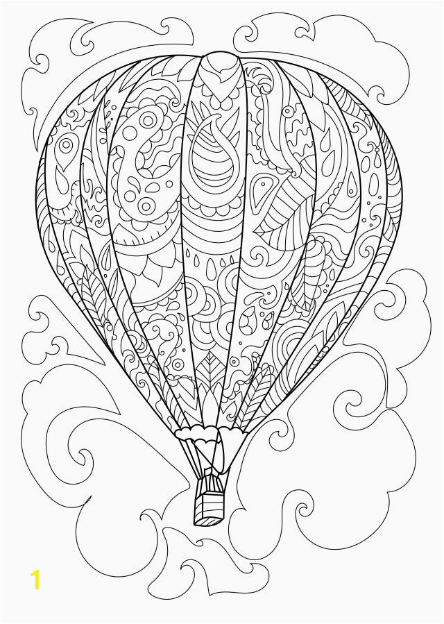 Hot Air Balloon Coloring Page for Adults Free Coloring Page