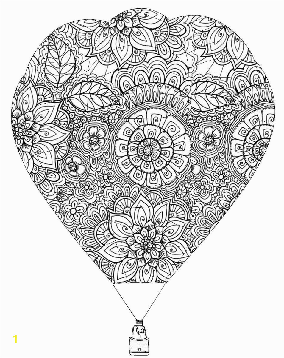 hot air balloon coloring page for adults