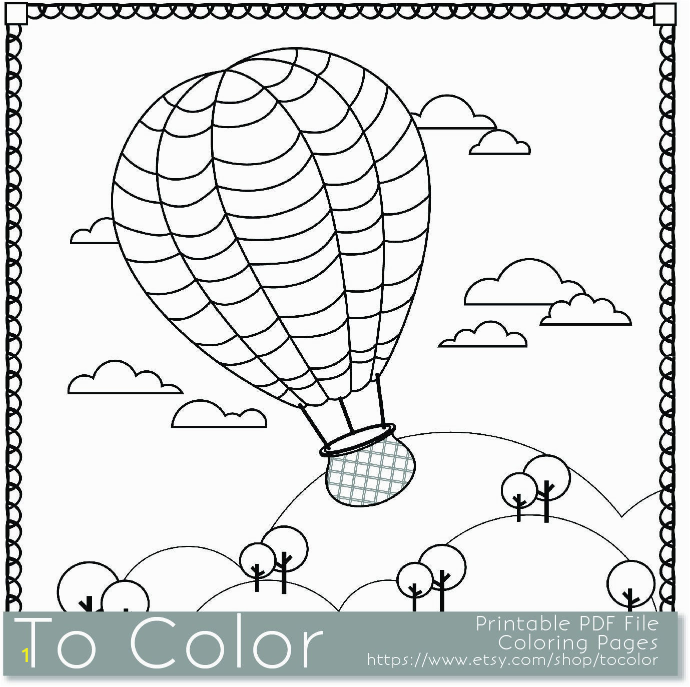 printable hot air balloon coloring page