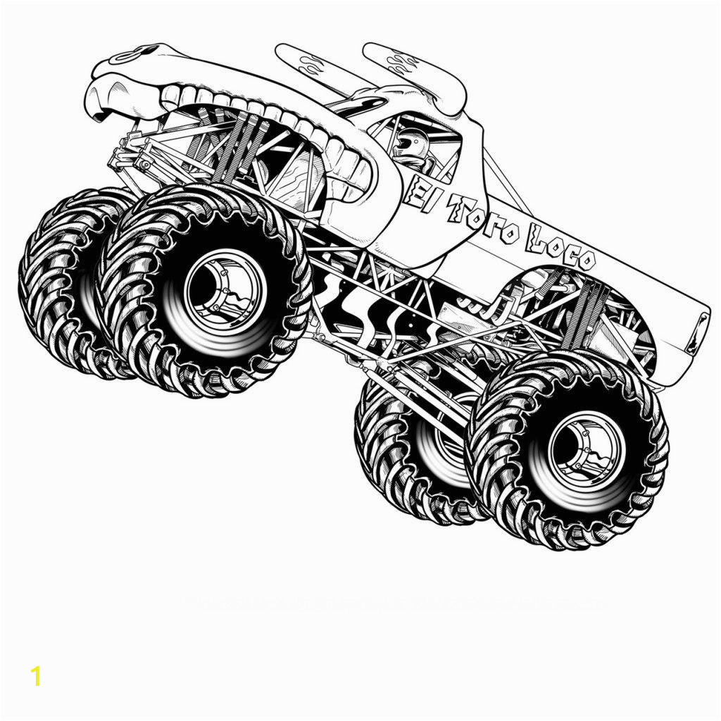Hot Wheels Monster Trucks Coloring Pages Monster Truck Coloring Pages 1 Image and Save Image as