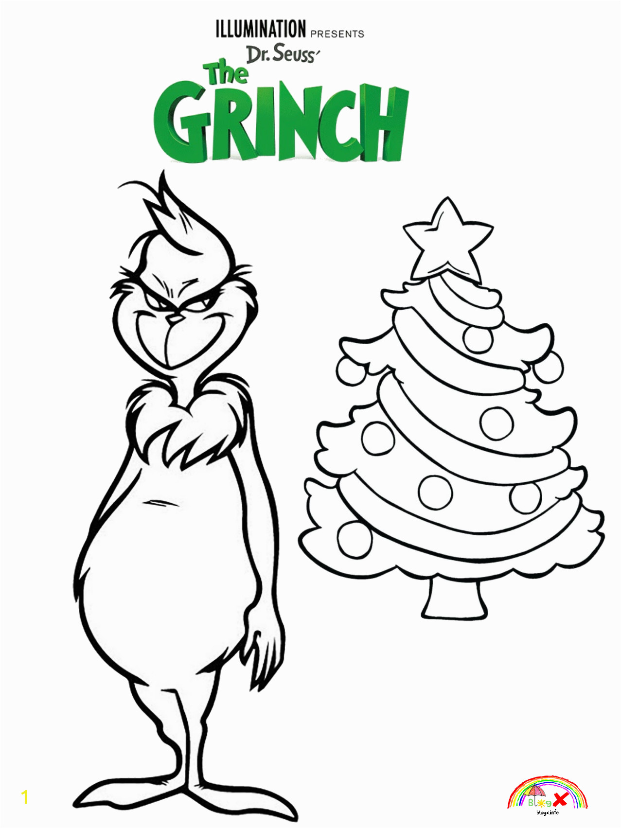 how the grinch stole christmas coloring page