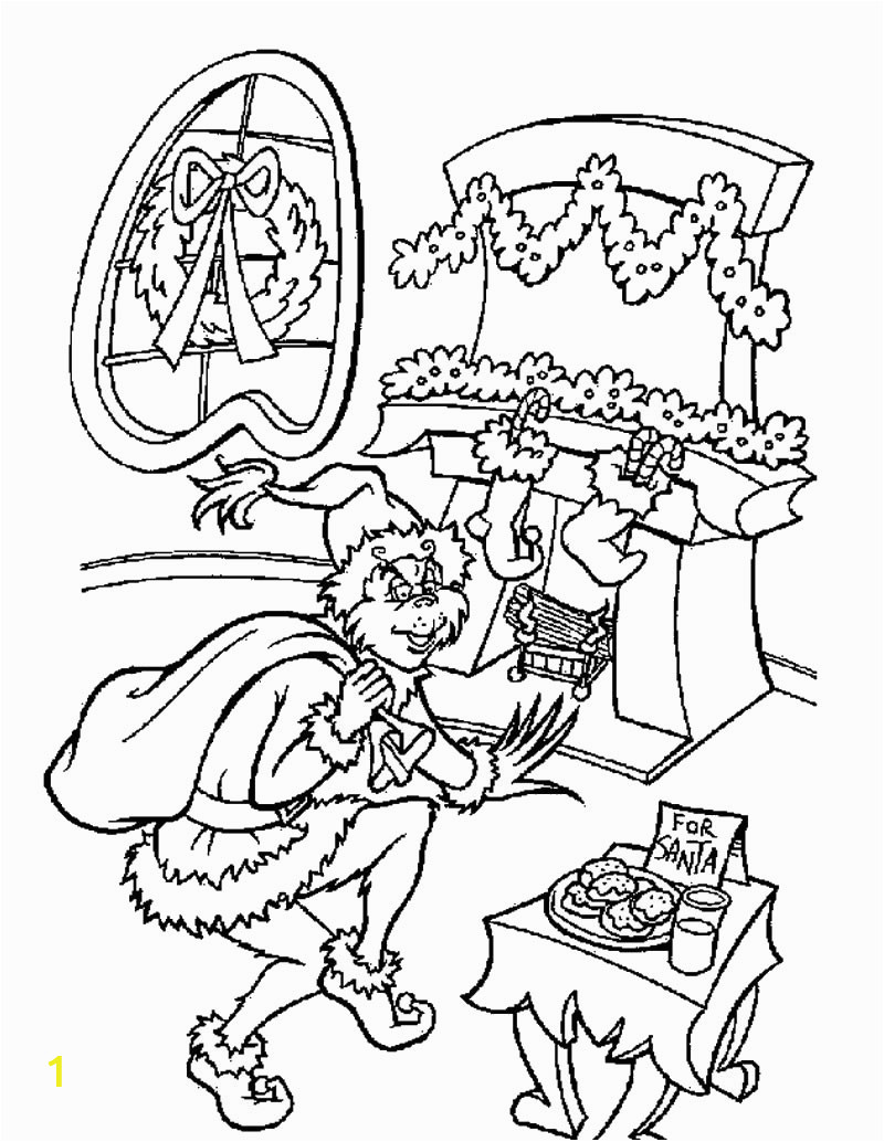 xmas coloring page grinch who stole